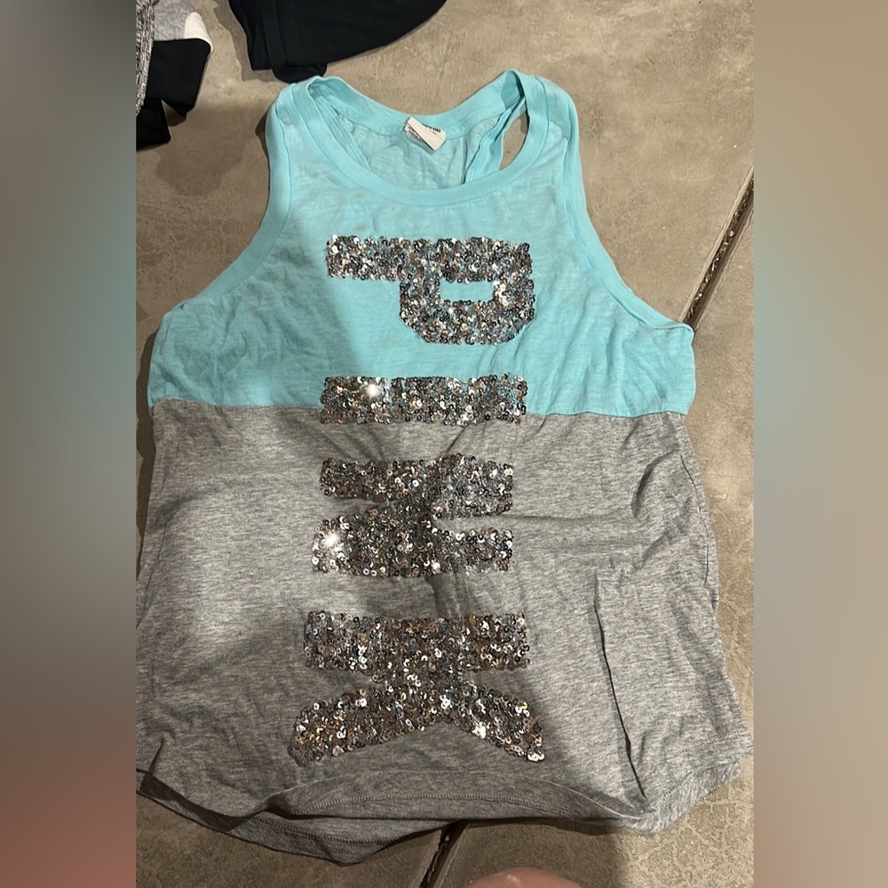 super cute, blingy, PINK tank-top.